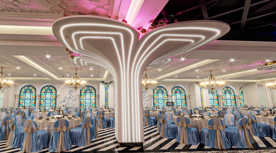 新疆GRG透光包柱工程案例-飾紀上品GRG廠家項目